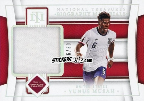 Cromo Yunus Musah - National Treasures Road to FIFA World Cup 2022 n. BM-YM - Panini