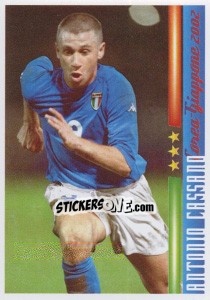 Cromo Antonio Cassano - Azzurro Mondiale 1910-2002 n. 130 - Panini