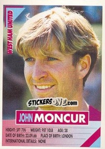 Cromo John Moncur - SuperPlayers 1996 n. 291 - Panini