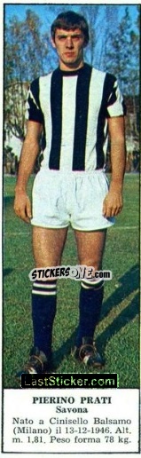 Figurina Pierino Prati - Campionato Italiano di Calcio 1966-1967
 n. 537 - Tempo