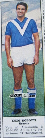 Sticker Enzo Robotti - Campionato Italiano di Calcio 1966-1967
 n. 38 - Tempo