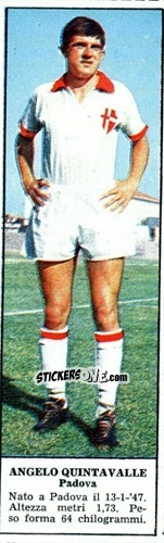 Sticker Angelo Quintavalle - Campionato Italiano di Calcio 1966-1967
 n. 409 - Tempo