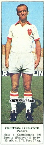 Sticker Cristiano Cervato - Campionato Italiano di Calcio 1966-1967
 n. 411 - Tempo