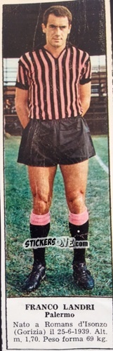 Sticker Franco Landri - Campionato Italiano di Calcio 1966-1967
 n. 424 - Tempo