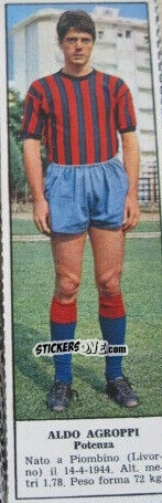 Sticker Aldo Agroppi - Campionato Italiano di Calcio 1966-1967
 n. 451 - Tempo