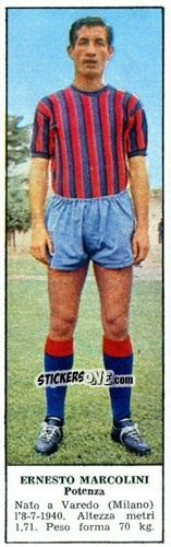 Cromo Ernesto Marcolini - Campionato Italiano di Calcio 1966-1967
 n. 453 - Tempo