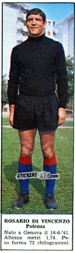 Figurina Rosario Di Vincenzo - Campionato Italiano di Calcio 1966-1967
 n. 462 - Tempo