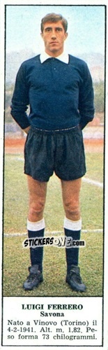 Sticker Luigi Ferrero - Campionato Italiano di Calcio 1966-1967
 n. 533 - Tempo