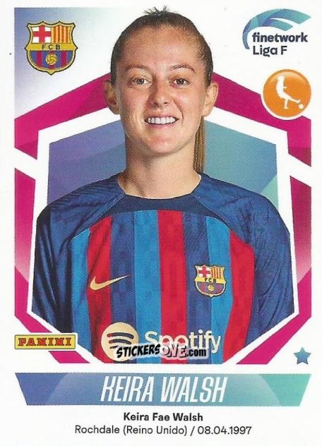 Cromo Keira Walsh - Liga F 2022-2023
 n. 127 - Panini