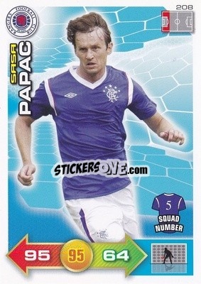 Sticker Sasa Papac - Scottish Premier League 2011-2012. Adrenalyn XL
 n. 208 - Panini