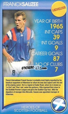 Figurina Franck Sauzee - Heroes of Scottish Football
 n. 34 - Top Trumps