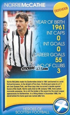 Figurina Norrie McCathie - Heroes of Scottish Football
 n. 35 - Top Trumps