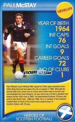 Figurina Paul McStay - Heroes of Scottish Football
 n. 31 - Top Trumps