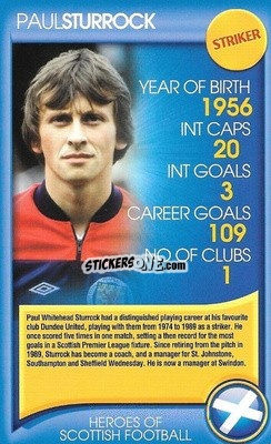 Sticker Paul Sturrock - Heroes of Scottish Football
 n. 23 - Top Trumps