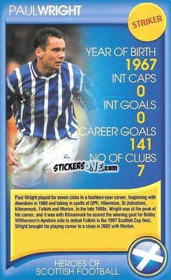 Figurina Paul Wright - Heroes of Scottish Football
 n. 39 - Top Trumps
