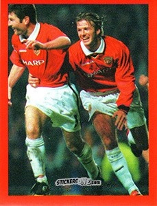 Sticker David Beckham / Denis Irwin - Manchester United. Europe 2000 n. 78 - Futera