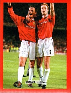 Figurina Ronny Johnsen / Teddy Sheringham - Manchester United. Europe 2000 n. 129 - Futera