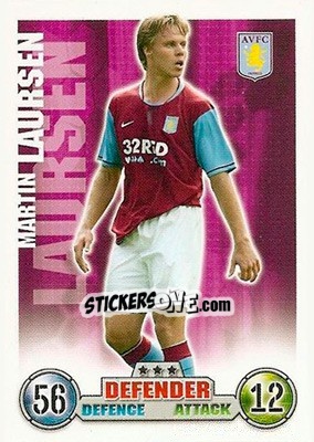 Cromo Martin Laursen - English Premier League 2007-2008. Match Attax n. 19 - Topps