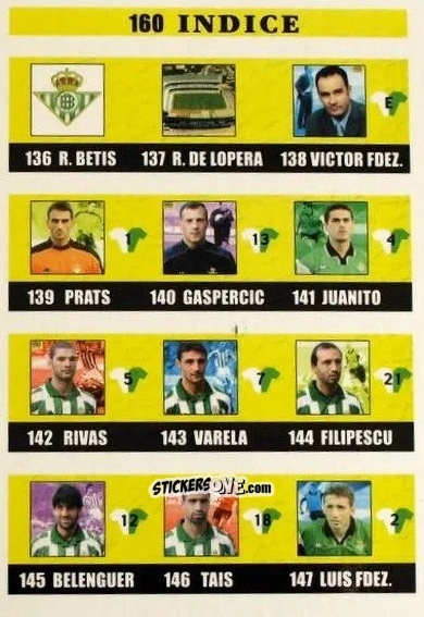 Figurina Indice - Las fichas de la Liga 2002-2003
 n. 160 - Mundicromo