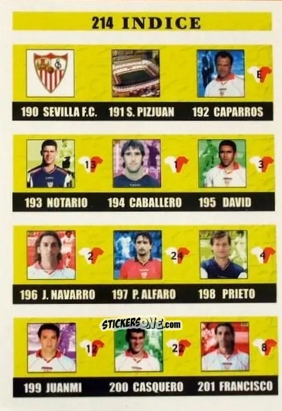 Figurina Indice - Las fichas de la Liga 2002-2003
 n. 214 - Mundicromo
