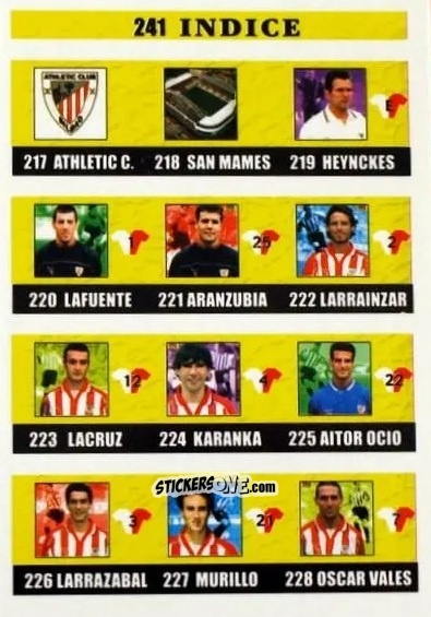Figurina Indice - Las fichas de la Liga 2002-2003
 n. 241 - Mundicromo