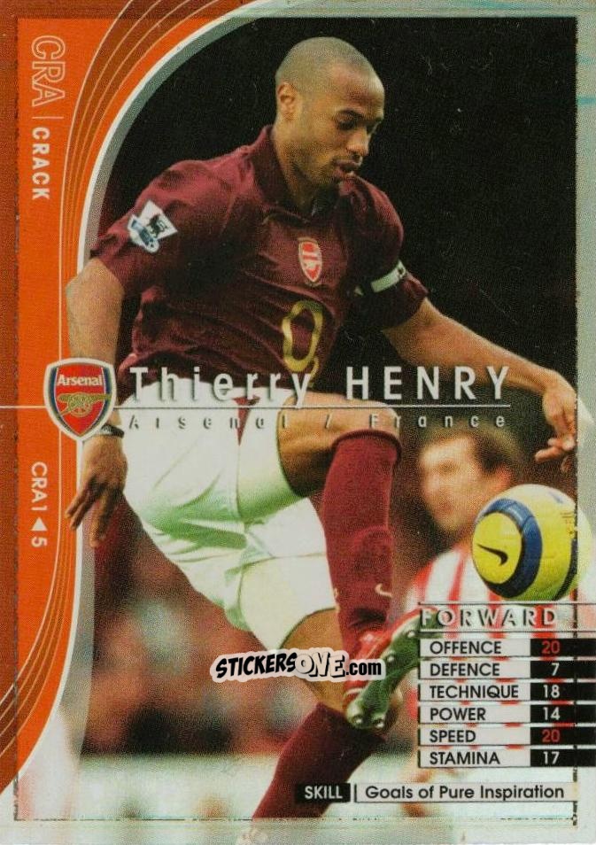 Cromo Thierry Henry - Sega WCCF European Clubs 2005-2006 n. CRA1 - Panini
