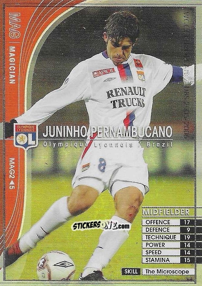 Figurina Juninho Pernambucano - Sega WCCF European Clubs 2005-2006 n. CRA2 - Panini