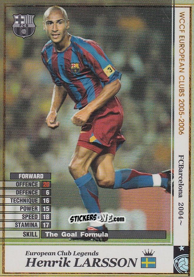 Cromo Henrik Larsson - Sega WCCF European Clubs 2005-2006 n. ECL9 - Panini