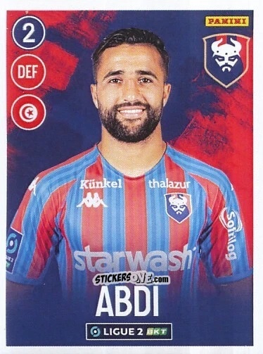 Cromo Ali Abdi - FOOT 2022-2023 Ligue 2
 n. 62 - Panini