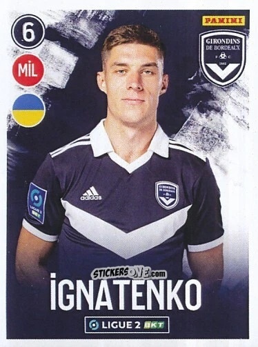 Cromo Danylo Ignatenko - FOOT 2022-2023 Ligue 2
 n. 54 - Panini