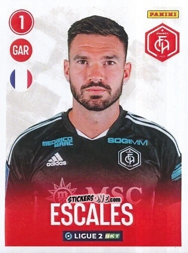 Figurina Florian Escales - FOOT 2022-2023 Ligue 2
 n. 16 - Panini