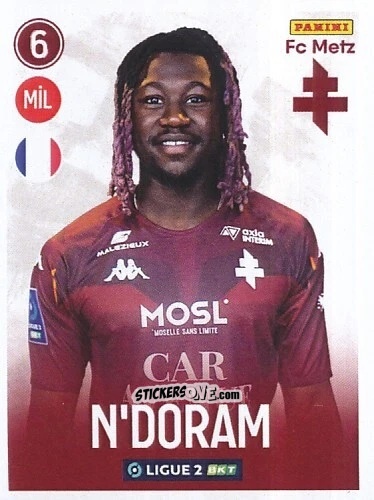 Cromo Kévin N'Doram - FOOT 2022-2023 Ligue 2
 n. 161 - Panini