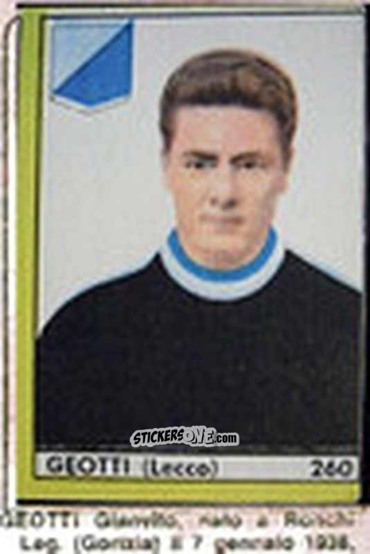 Figurina Geotti - Maghi del Gol Campionato di Calcio 1964-1965
 n. 260 - Baggioli