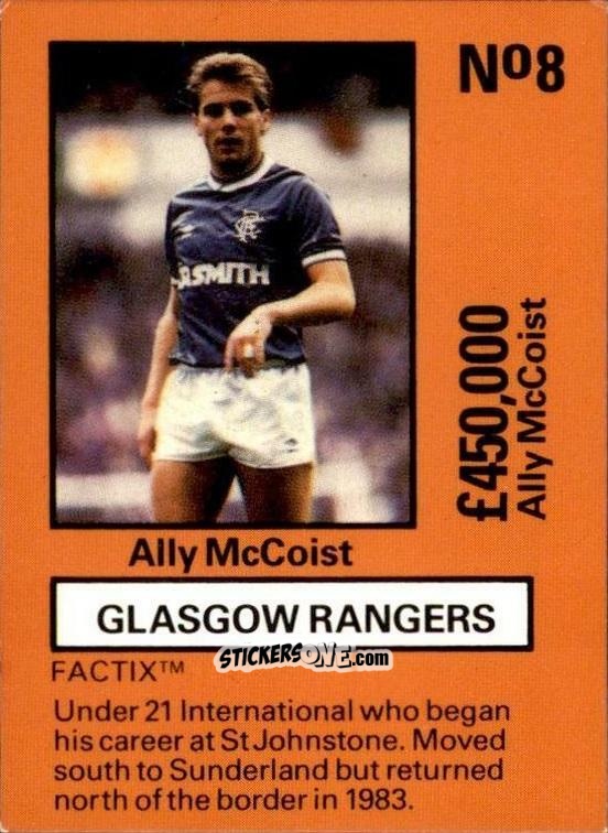 Figurina Ally McCoist - Emlyn Hughes' Team Tactix 1987
 n. R8 - BOSS LEISURE
