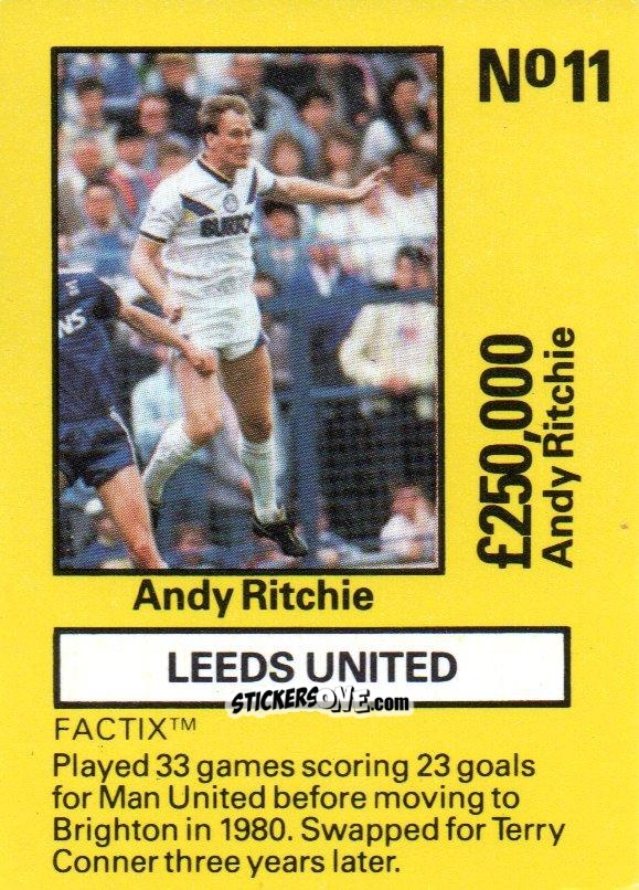 Sticker Andy Ritchie - Emlyn Hughes' Team Tactix 1987
 n. LE11 - BOSS LEISURE
