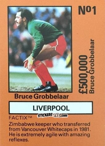 Sticker Bruce Grobbelaar - Emlyn Hughes' Team Tactix 1987
 n. L1 - BOSS LEISURE

