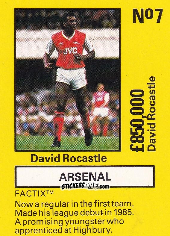 Cromo David Rocastle - Emlyn Hughes' Team Tactix 1987
 n. AR7 - BOSS LEISURE

