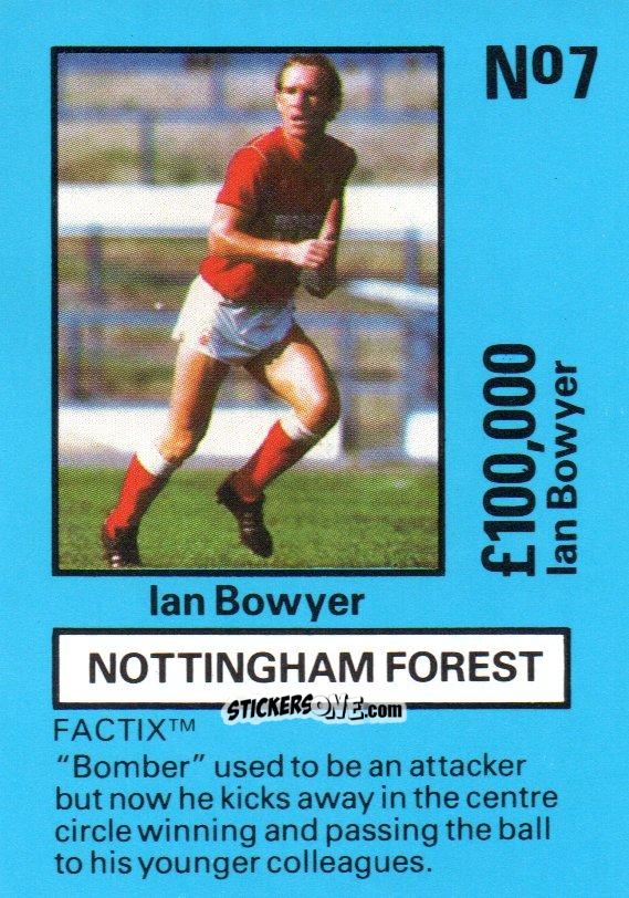 Sticker Ian Bowyer - Emlyn Hughes' Team Tactix 1987
 n. NF7 - BOSS LEISURE
