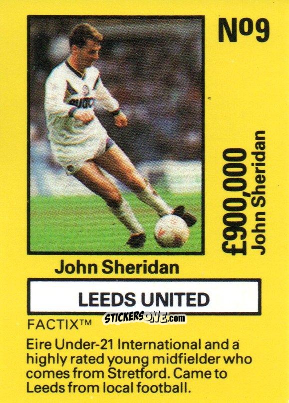 Sticker John Sheridan - Emlyn Hughes' Team Tactix 1987
 n. LE9 - BOSS LEISURE
