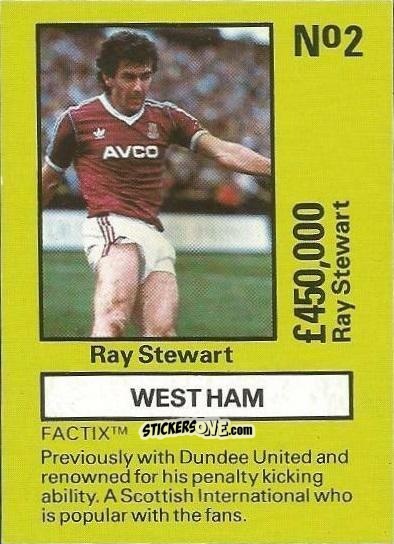 Sticker Ray Stewart - Emlyn Hughes' Team Tactix 1987
 n. WHU2 - BOSS LEISURE
