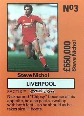 Sticker Steve Nicol - Emlyn Hughes' Team Tactix 1987
 n. L3 - BOSS LEISURE
