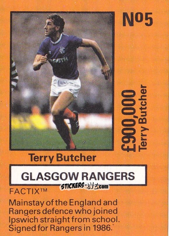Figurina Terry Butcher - Emlyn Hughes' Team Tactix 1987
 n. R5 - BOSS LEISURE
