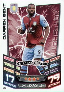 Figurina Darren Bent - English Premier League 2012-2013. Match Attax n. 35 - Topps