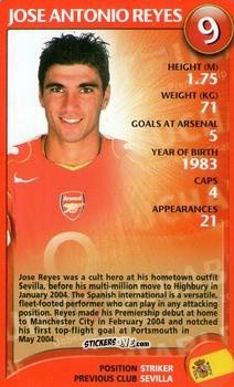 Sticker Jose Antonio Reyes - Arsenal Untouchables 2004-2005
 n. 8 - Top Trumps