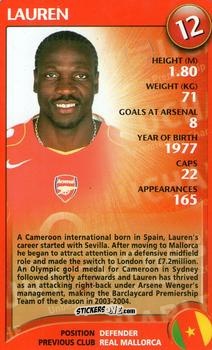 Sticker Lauren - Arsenal Untouchables 2004-2005
 n. 11 - Top Trumps