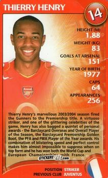 Cromo Thierry Henry - Arsenal Untouchables 2004-2005
 n. 13 - Top Trumps