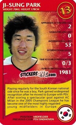 Figurina Ji-Sung Park - Manchester United 2005-2006
 n. 25 - Top Trumps