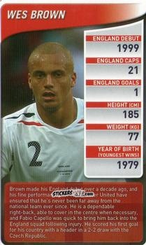 Sticker Wes Brown - England Football Stars 2009-2010
 n. 30 - Top Trumps