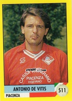 Sticker Antonio De Vitis - Il Grande Calcio 1992
 n. 511 - Vallardi