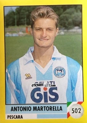 Sticker Antonio Martorella - Il Grande Calcio 1992
 n. 502 - Vallardi
